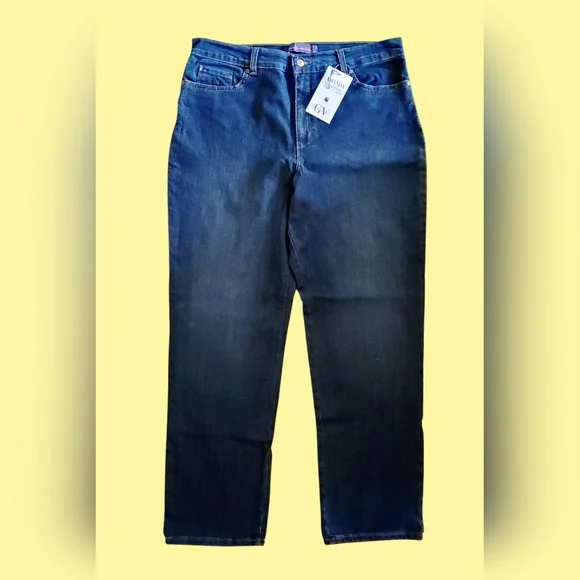 Gloria Vanderbilt SLIMMING Navy Washed-Denim [NWT]] - Picture 2 of 3